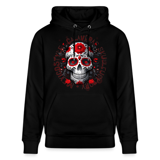 Unisex Hoodie mit CALAVERAS SKULL PRINT - Schwarz