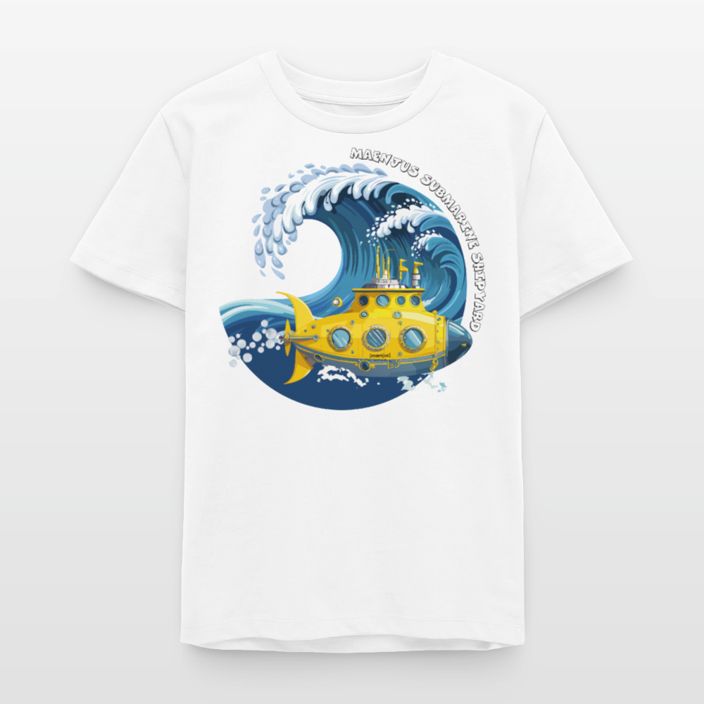 MNJS TEENS Bio T-Shirt mit SUBMARINE SHIPYARD PRINT - Weiß