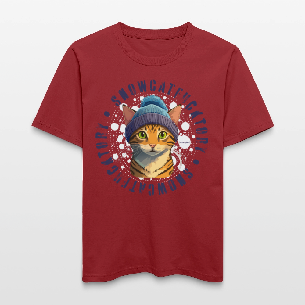 Unisex Bio-T-Shirt mit SNOWCATFUCKTORY PRINT - Erdrot