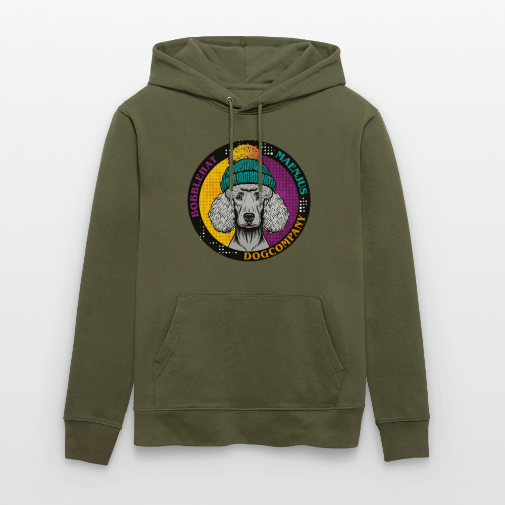 SUnisex Bio-Hoodie mit BOBBLEHAT DOGCOMPANY PRINT - Khaki Grün