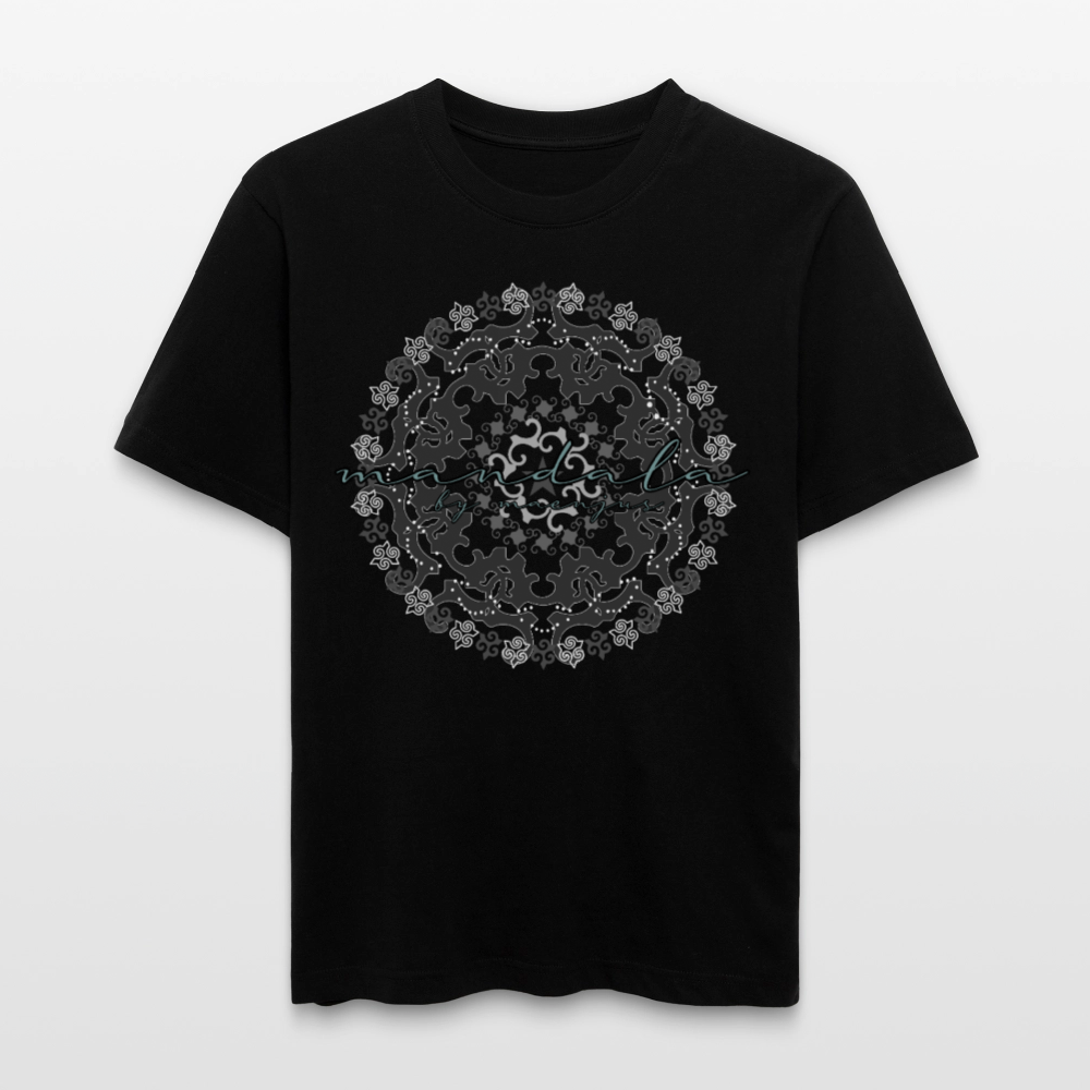 Unisex Bio-T-Shirt mit BLACK MANDALA PRINT - Schwarz