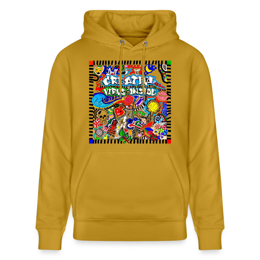 Unisex Bio-Hoodie mit CREATIVE VIRUS INSIDE PRINT - Ocker