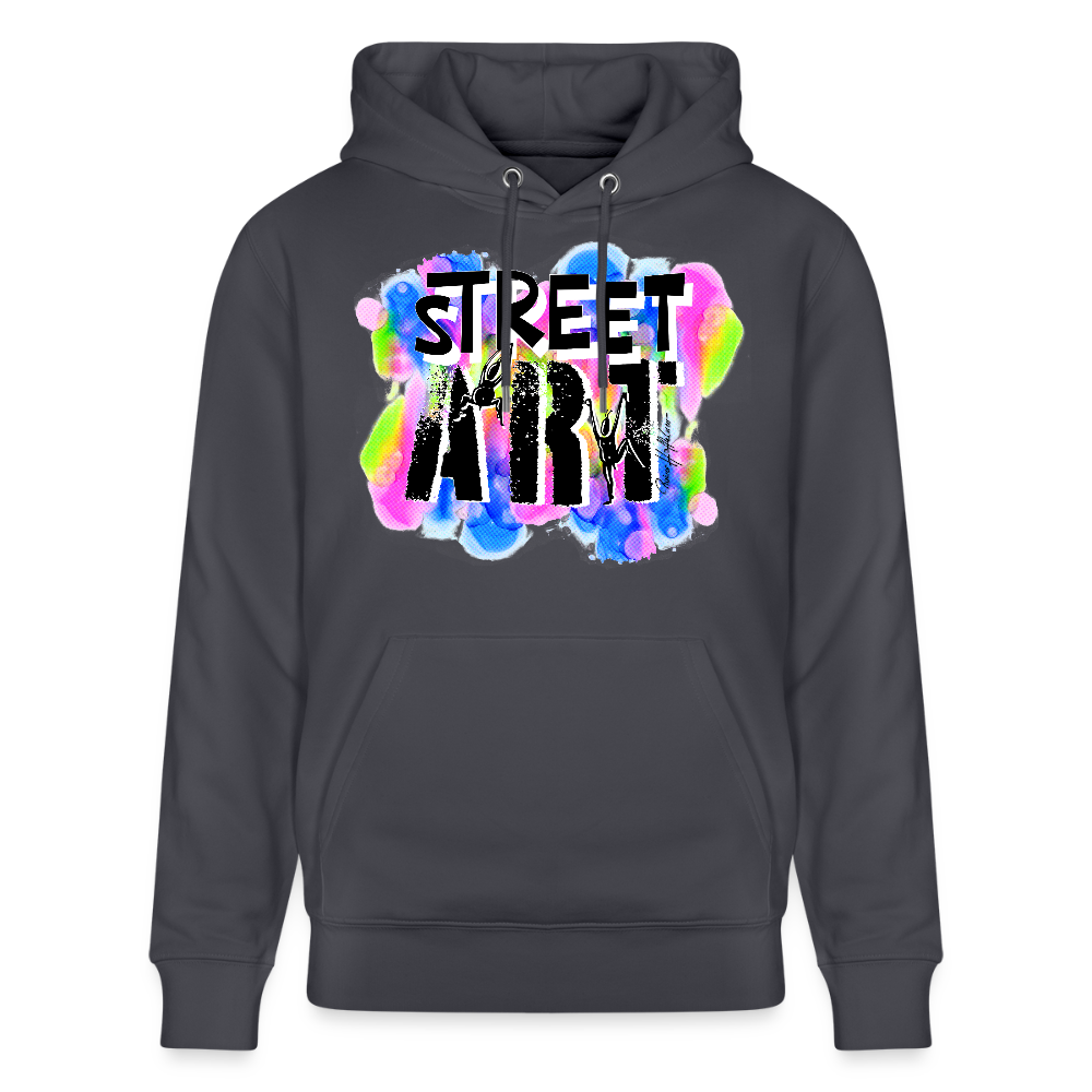 Unisex Bio-Hoodie mit STREET ART PRINT - Indigoblau