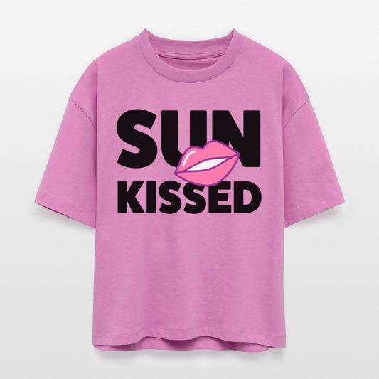 Frauen Boxy Bio-T-Shirt mit SUN KISSED PRINT - Pink