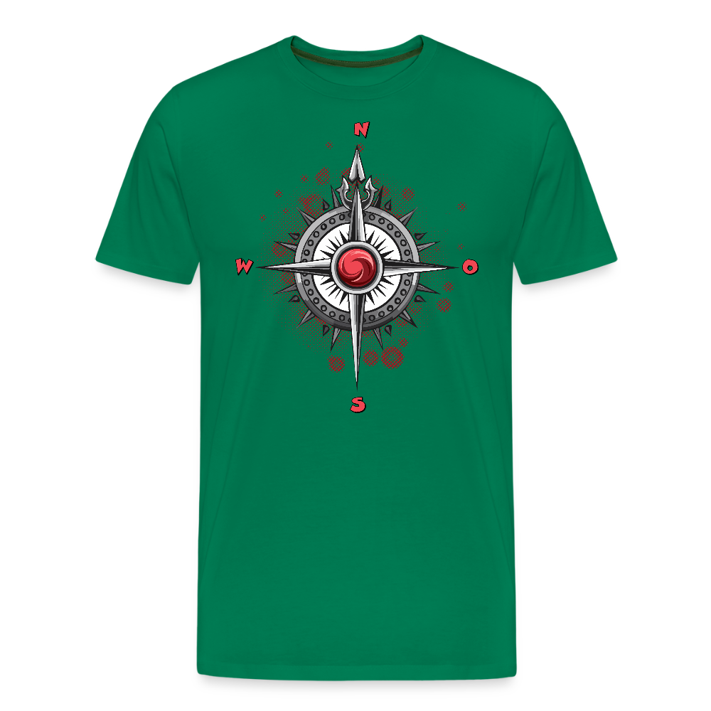 Männer Premium T-Shirt mit WINDROSE PRINT - Kelly Green