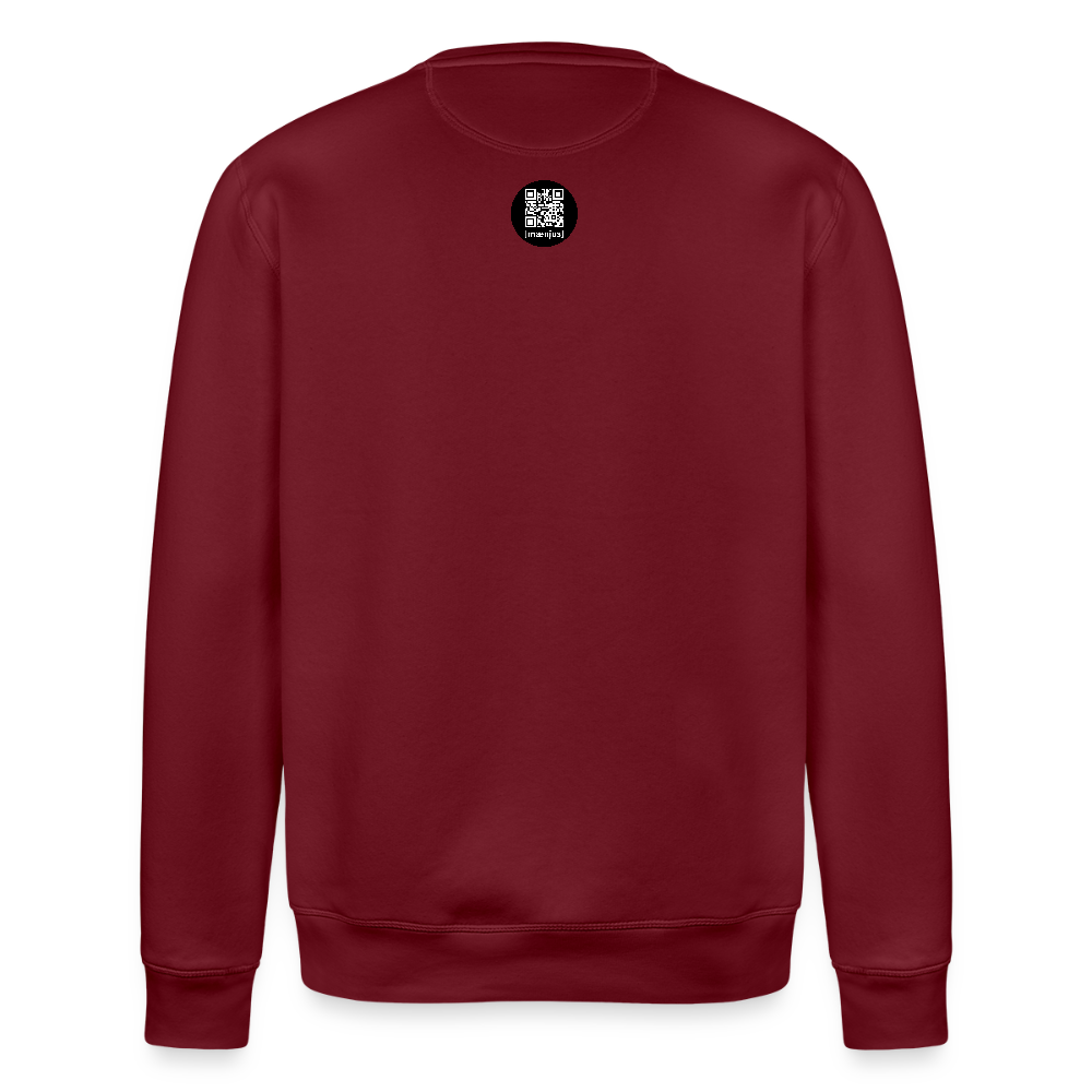 Unisex Bio-Sweatshirt mit BOO! PRINT - Burgunderrot