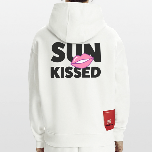 Heavyweight Oversized Organic Hoodie mit SUN KISSED PRINT - OFF WHITE