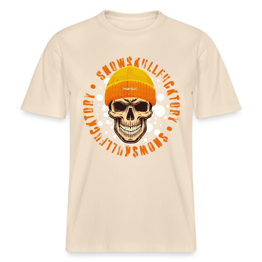 Unisex Bio-T-Shirt mit SNOWSKULL FUCKTORY PRINT - Weißgrau