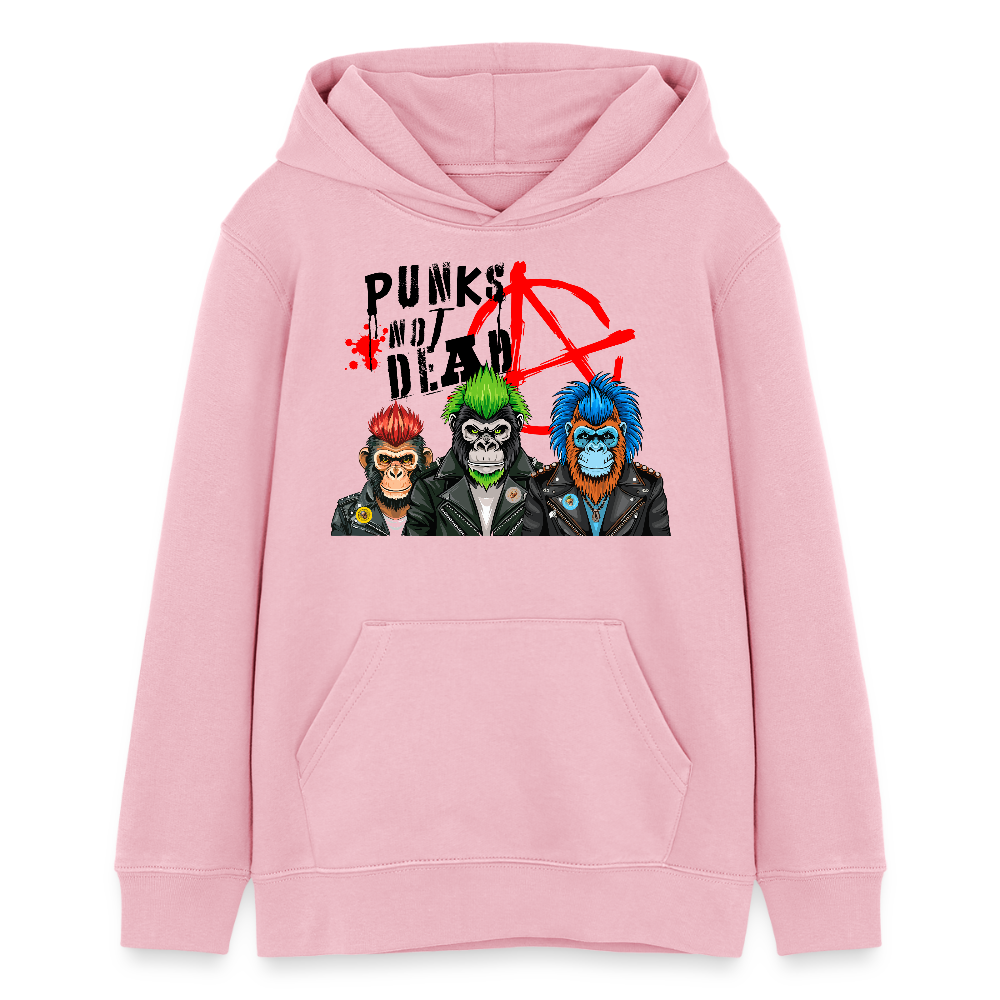 MNJS TEENS Bio-Hoodie mit PUNKS NOT DEAD PRINT - Hellrosa