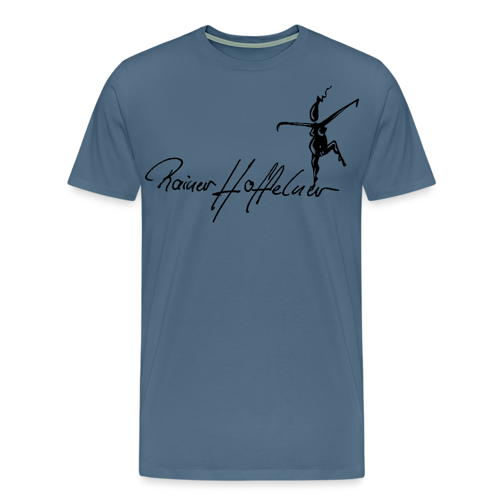 Männer Premium T-Shirt mit TUSCHEWEIBCHEN PRINT - Blaugrau
