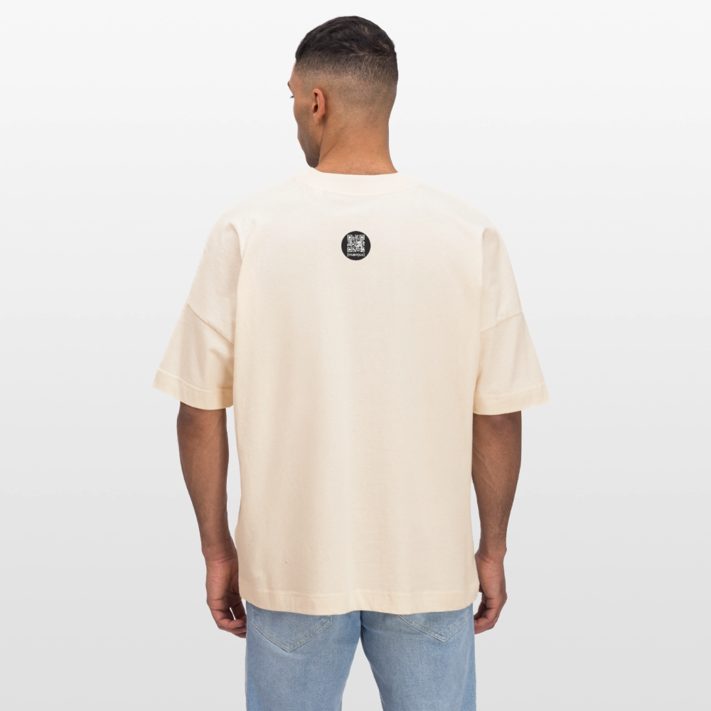 Oversized Unisex Bio T-Shirt mit KEEP CALM PRINT - Weißgrau