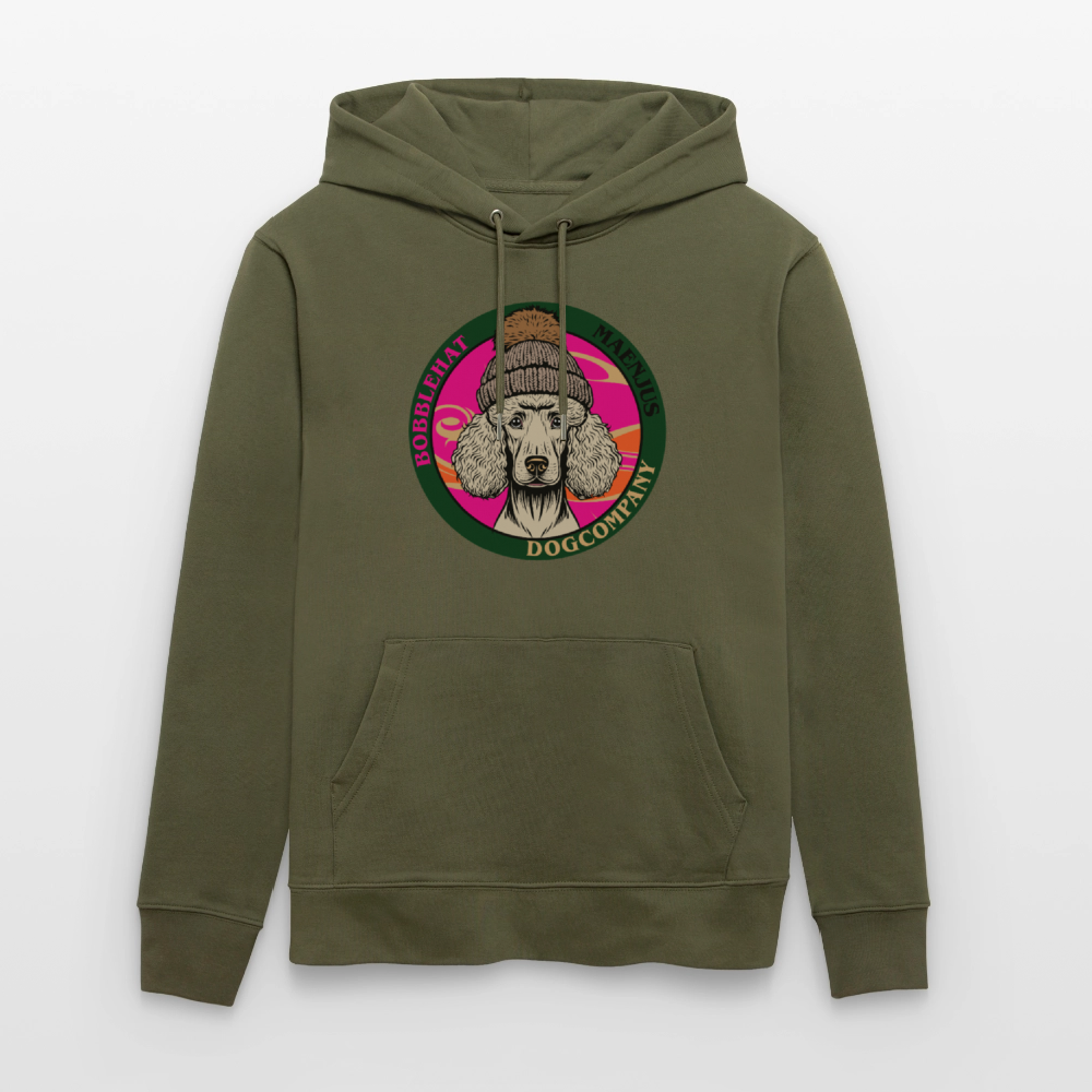 SUnisex Bio-Hoodie mit BOBBLEHAT DOGCOMPANY PRINT - Khaki Grün