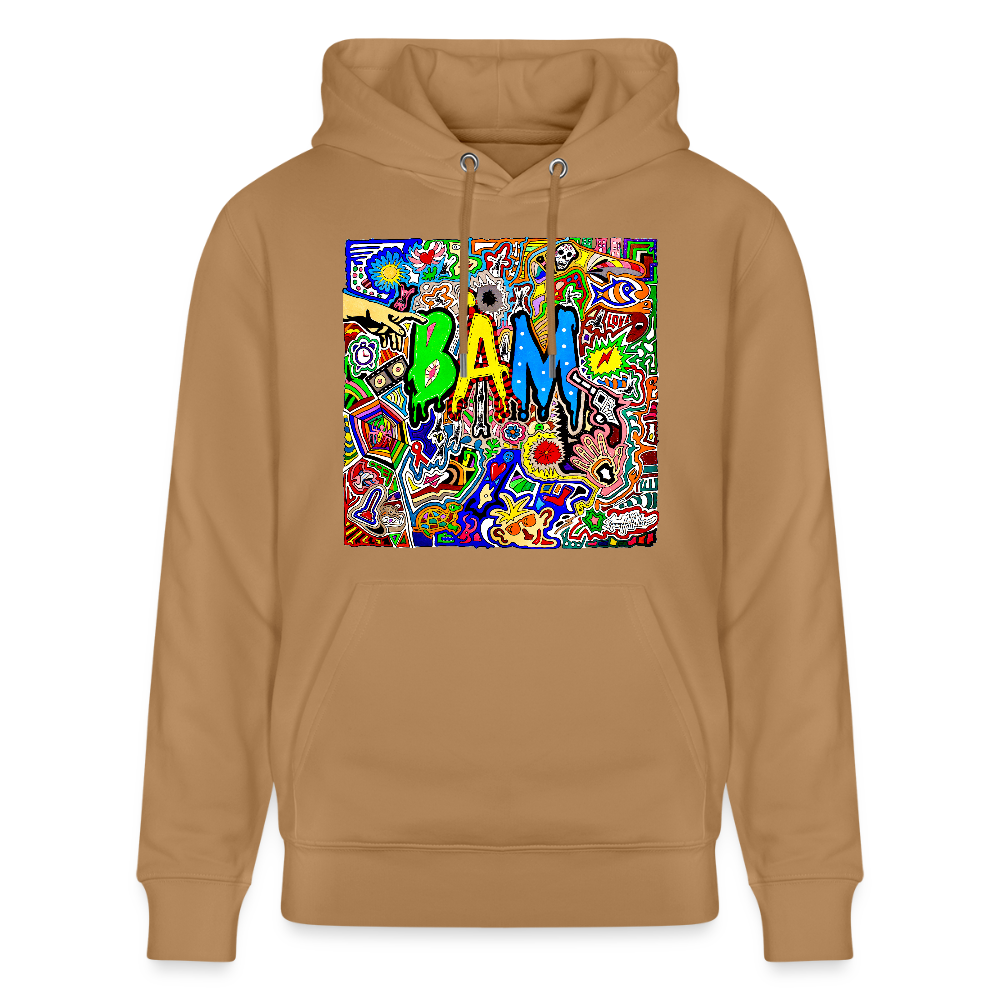 Unisex Bio-Hoodie mit BÄM PRINT - Karamell 