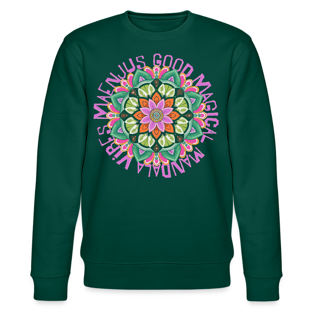 Unisex Bio-Sweatshirt mit MANDALA VIBES PRINT - Forest