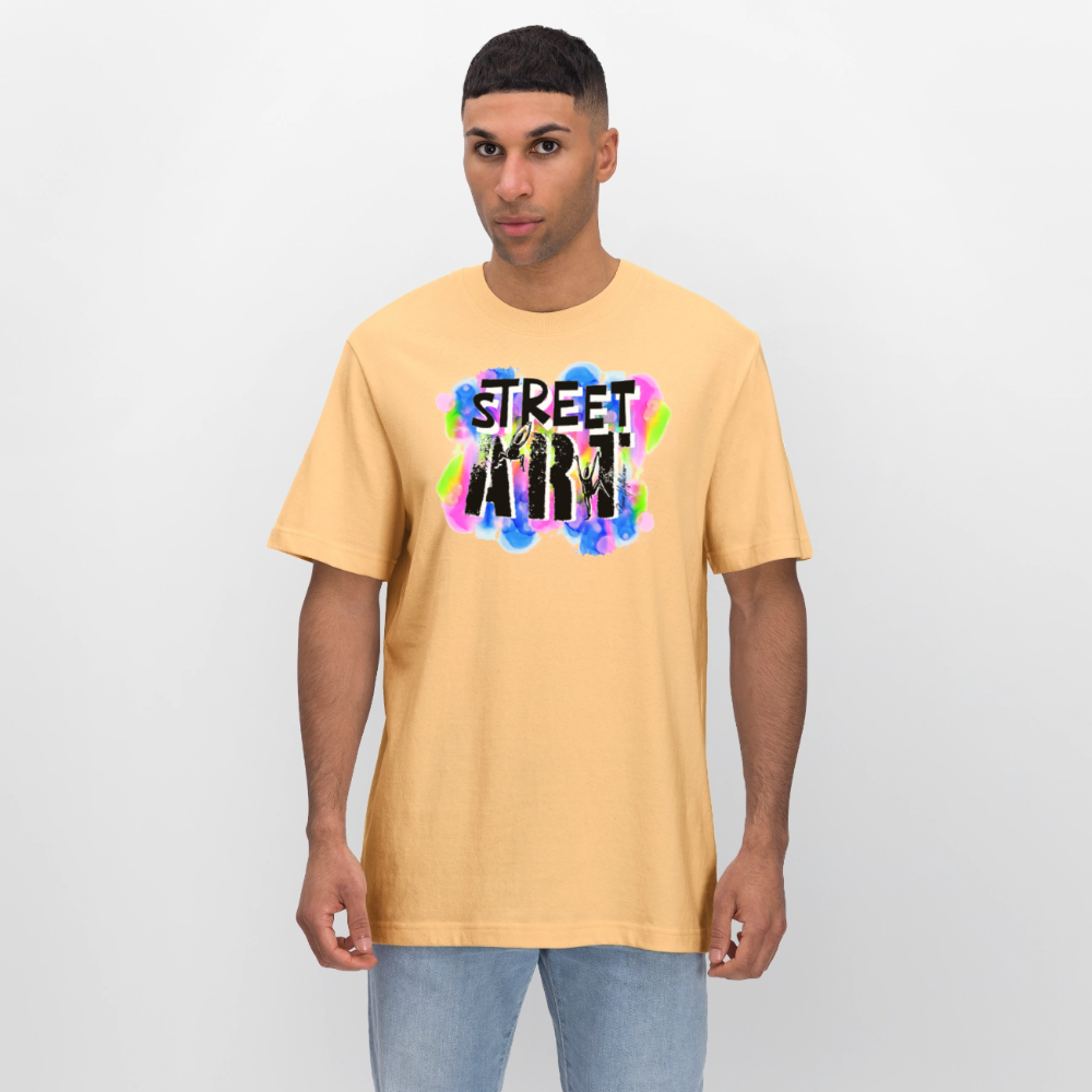 Unisex Bio-T-Shirt mit STREET ART PRINT - Hellgelb