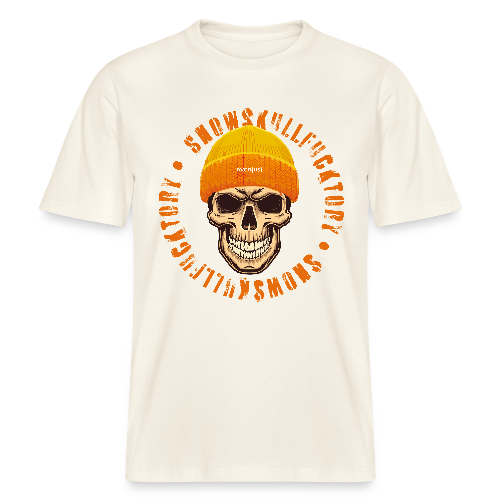 Unisex Bio-T-Shirt mit SNOWSKULL FUCKTORY PRINT - Naturweiß 