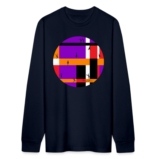 Unisex Bio-Langarmshirt mit DYNAMIC FIELDS PRINT - Navy