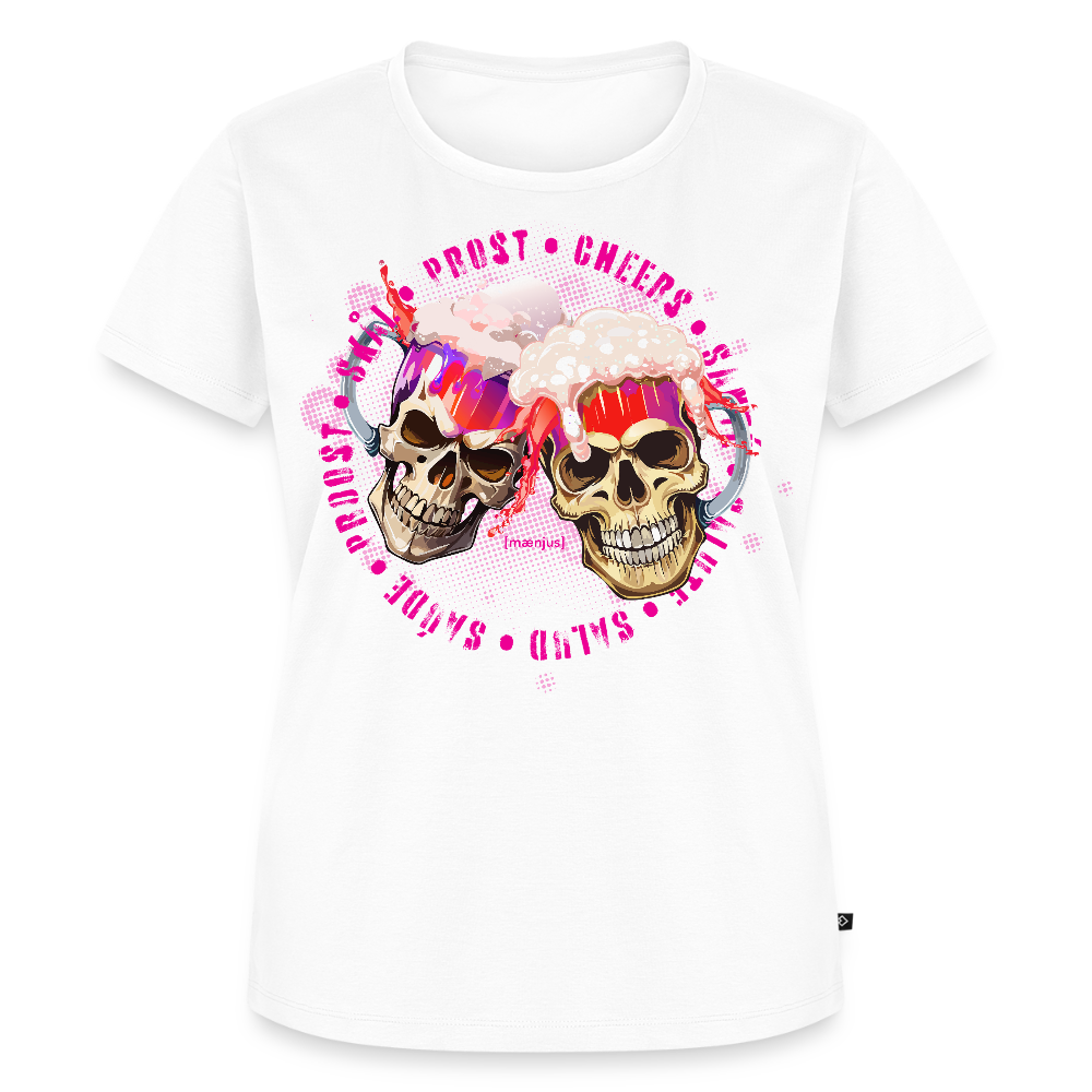 Frauen Premium T-Shirt mit OKTOBERFEST SKULL GIRL PRINT - Weiß