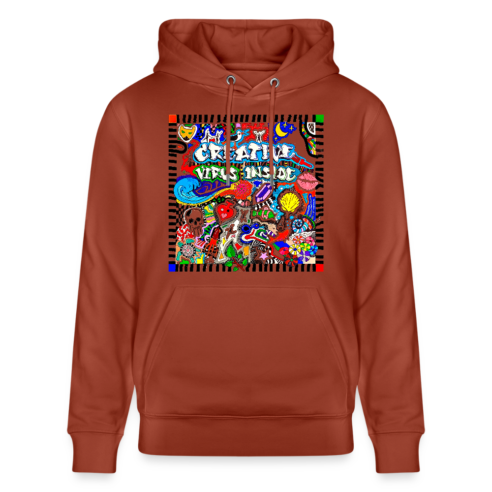 Unisex Bio-Hoodie mit CREATIVE VIRUS INSIDE PRINT - Terrakotta