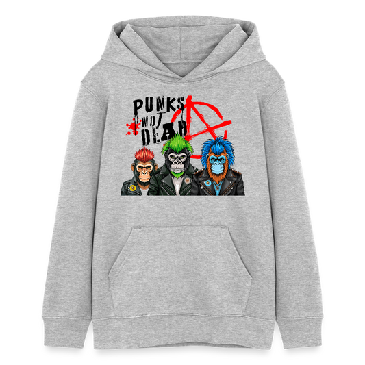 MNJS TEENS Bio-Hoodie mit PUNKS NOT DEAD PRINT - Grau meliert