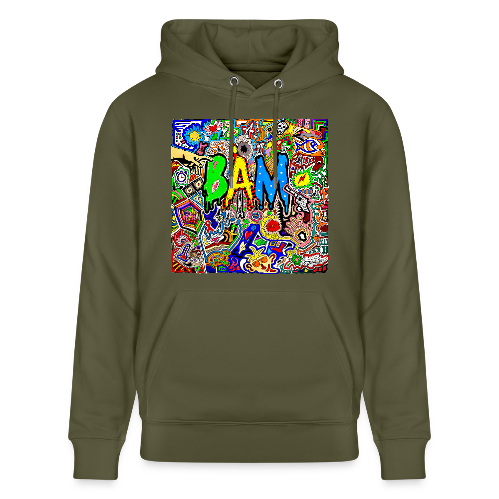 Unisex Bio-Hoodie mit BÄM PRINT - Khaki Grün
