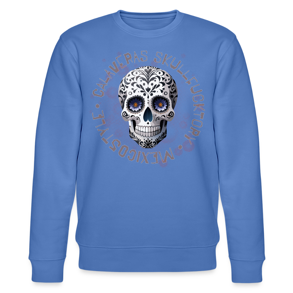 Unisex Bio-Sweatshirt mit CALAVERAS SKULL PRINT - Blau