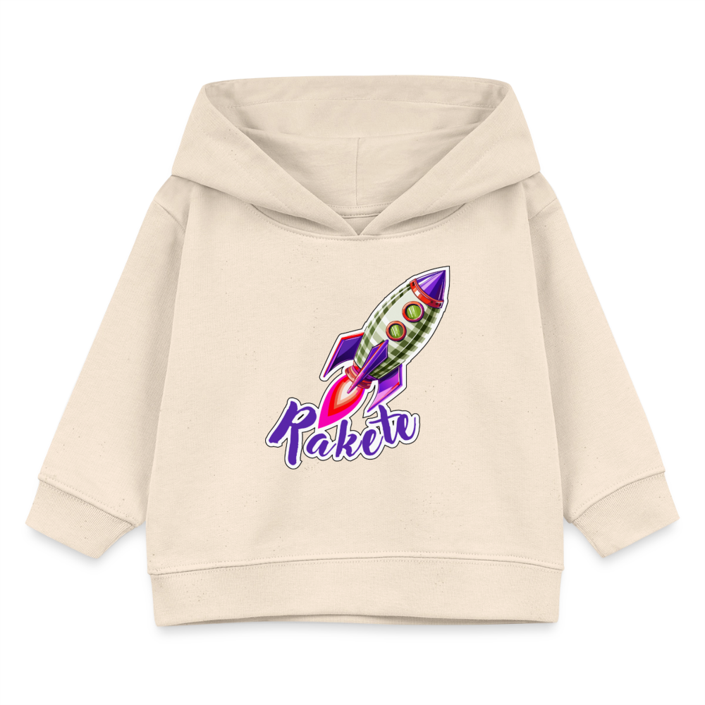 MNJS KIDS Bio Hoodie mit RAKETE PRINT - Weißgrau
