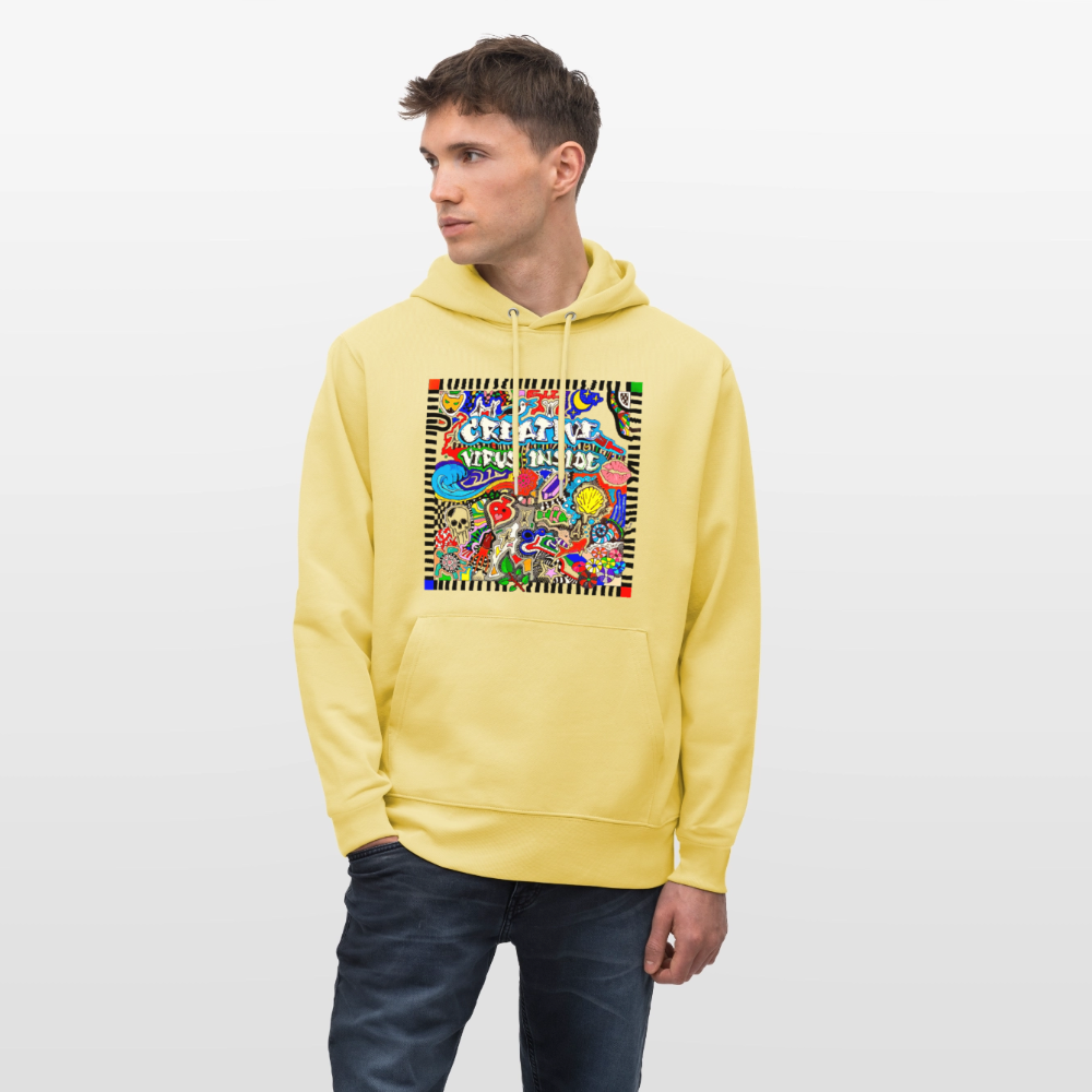 Unisex Bio-Hoodie mit CREATIVE VIRUS INSIDE PRINT - Gelb Viva 
