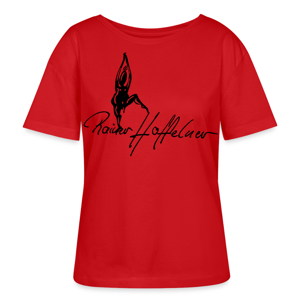 Frauen T-Shirt mit TUSCHEMÄNNCHEN PRINT - Rot