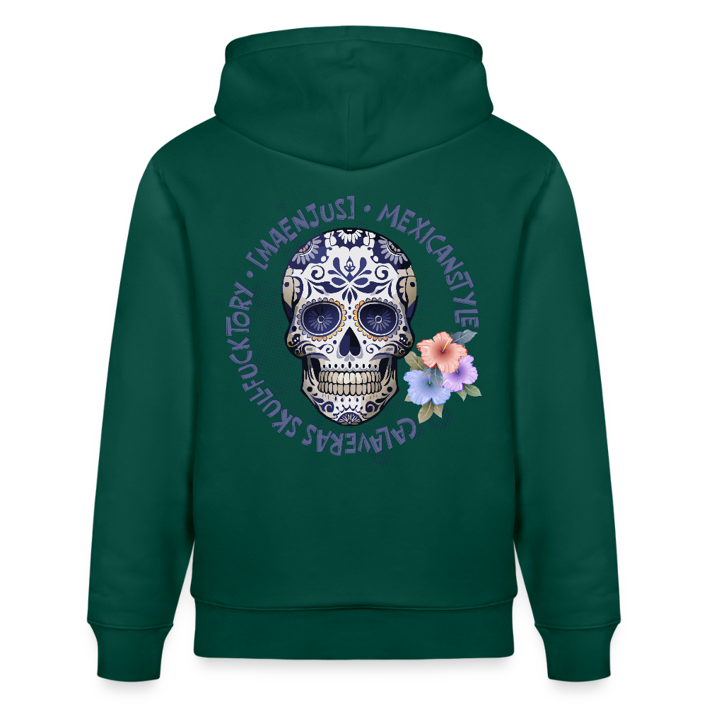 Unisex Hoodie mit MAENJUS MEXICANSTYLE PRINT Vorder- und Rückseite - Forest