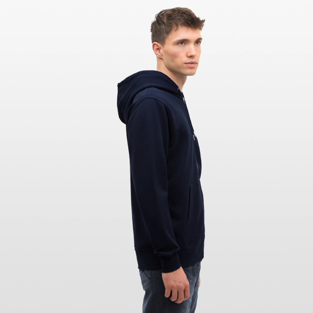 Unisex Bio-Kapuzenjacke mit DELICATEZZA PRINT Rückseite - Navy