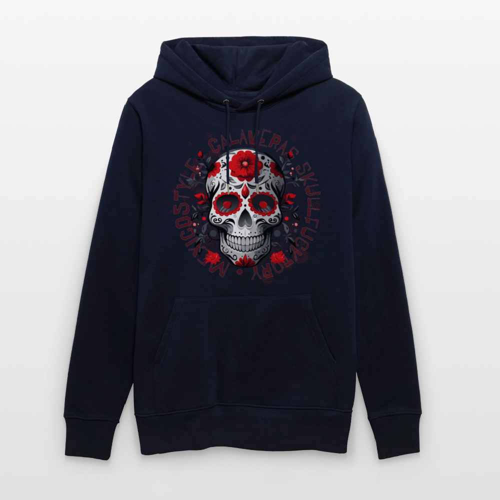 Unisex Hoodie mit CALAVERAS SKULL PRINT - Navy
