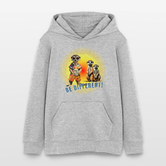 MNJS TEENS Bio-Hoodie mit BE DIFFERENT PRINT - Grau meliert