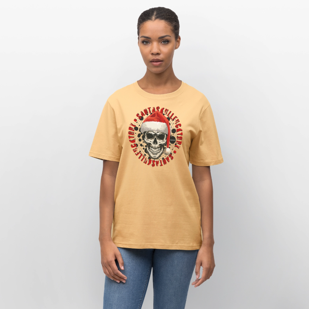 Unisex Bio-T-Shirt mit SANTASKULL FUCKTORY PRINT - Hellgelb