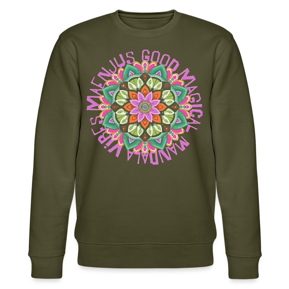 Unisex Bio-Sweatshirt mit MANDALA VIBES PRINT - Khaki