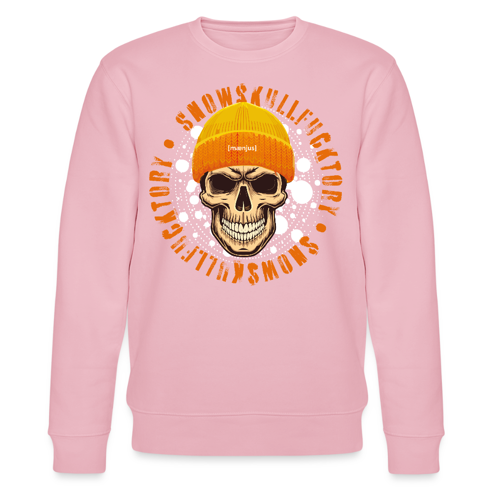 Unisex Bio-Sweatshirt mit SNOWSKULL FUCKTORY PRINT - Hellrosa