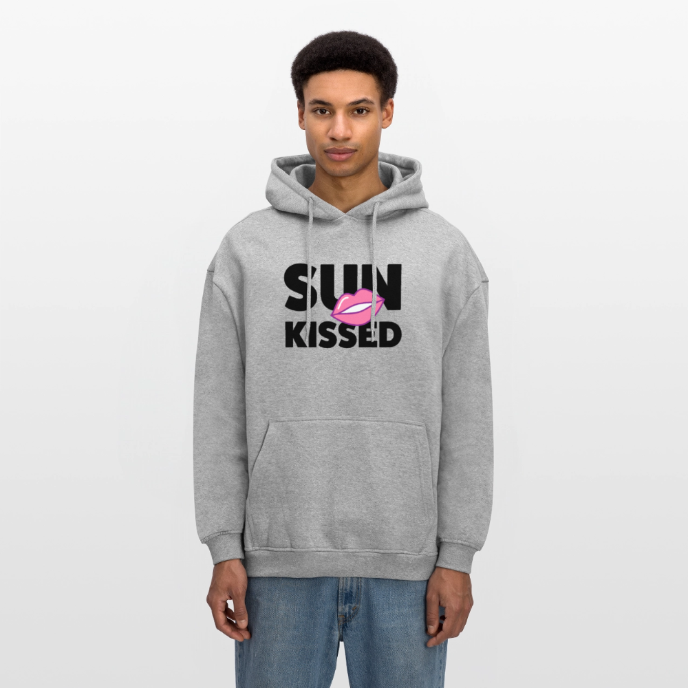 Oversized Unisex Hoodie mit SUN KISSED PRINT - Grau meliert