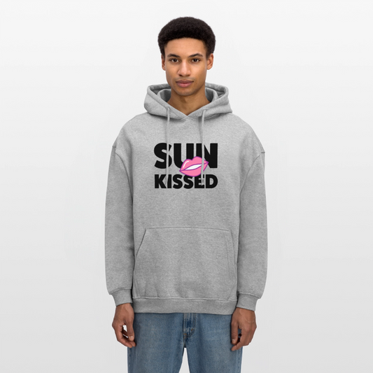 Oversized Unisex Hoodie mit SUN KISSED PRINT - Grau meliert