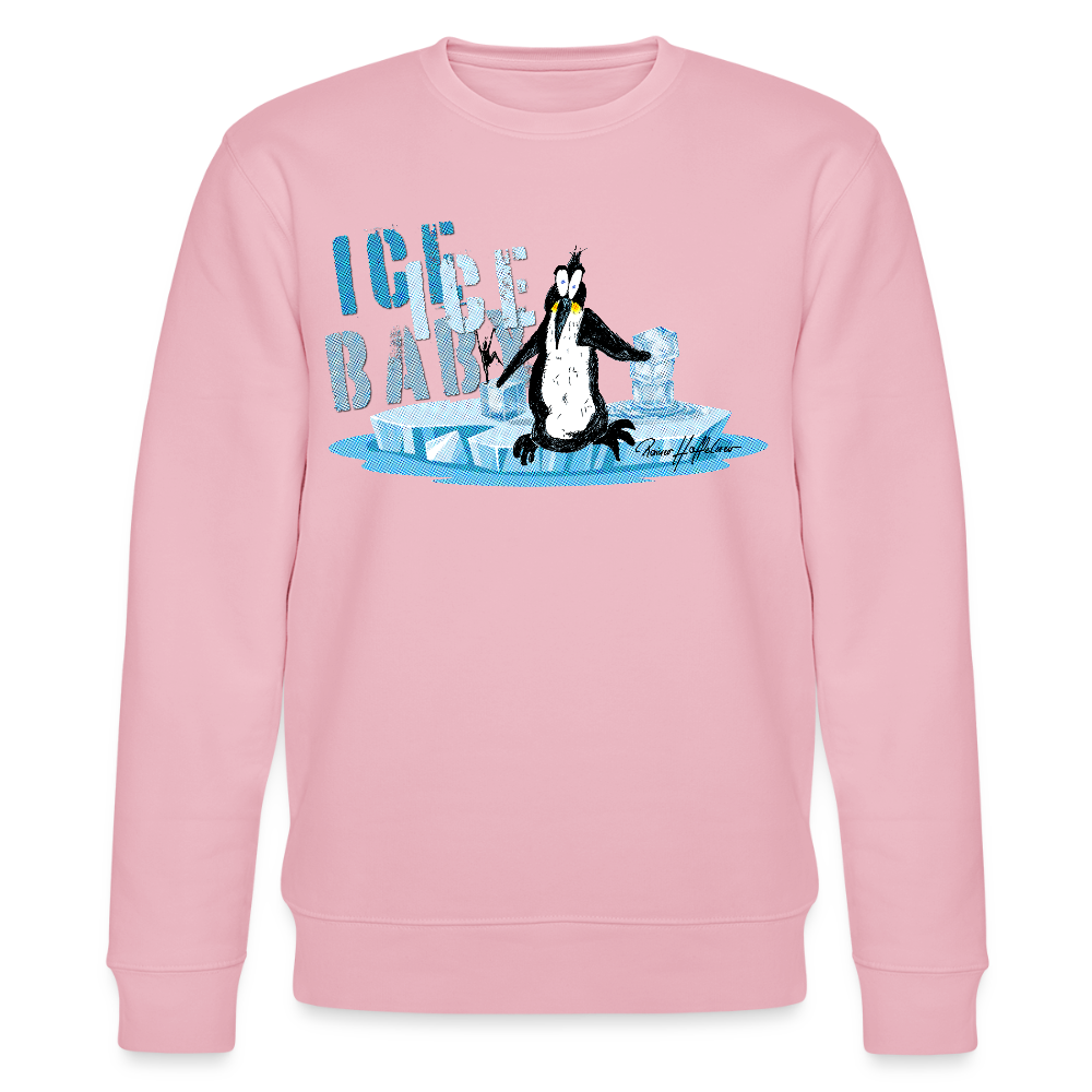 Unisex Bio-Sweatshirt mit ICE ICE BABY PRINT - Hellrosa