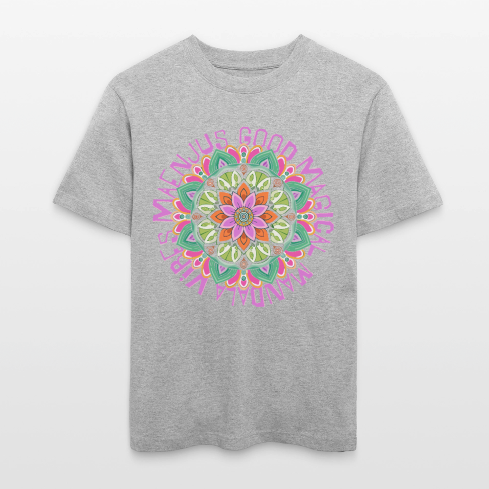 Unisex Bio-T-Shirt mit MANDALA VIBES PRINT - Grau meliert