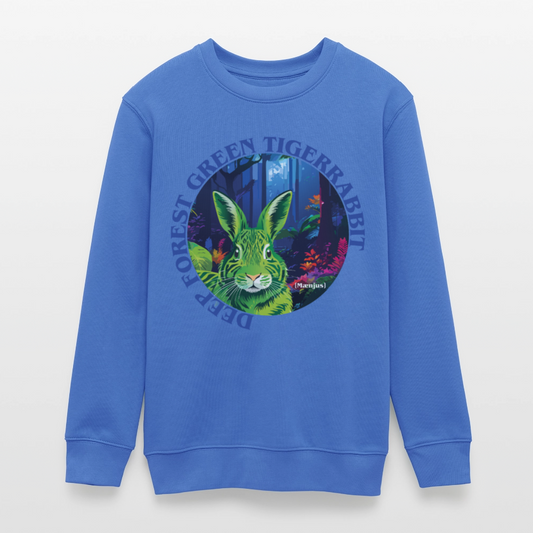 MNJS TEENS Bio Sweatshirt mit DEEP FOREST GREEN TIGERRABBIT PRINT - carolina Blue