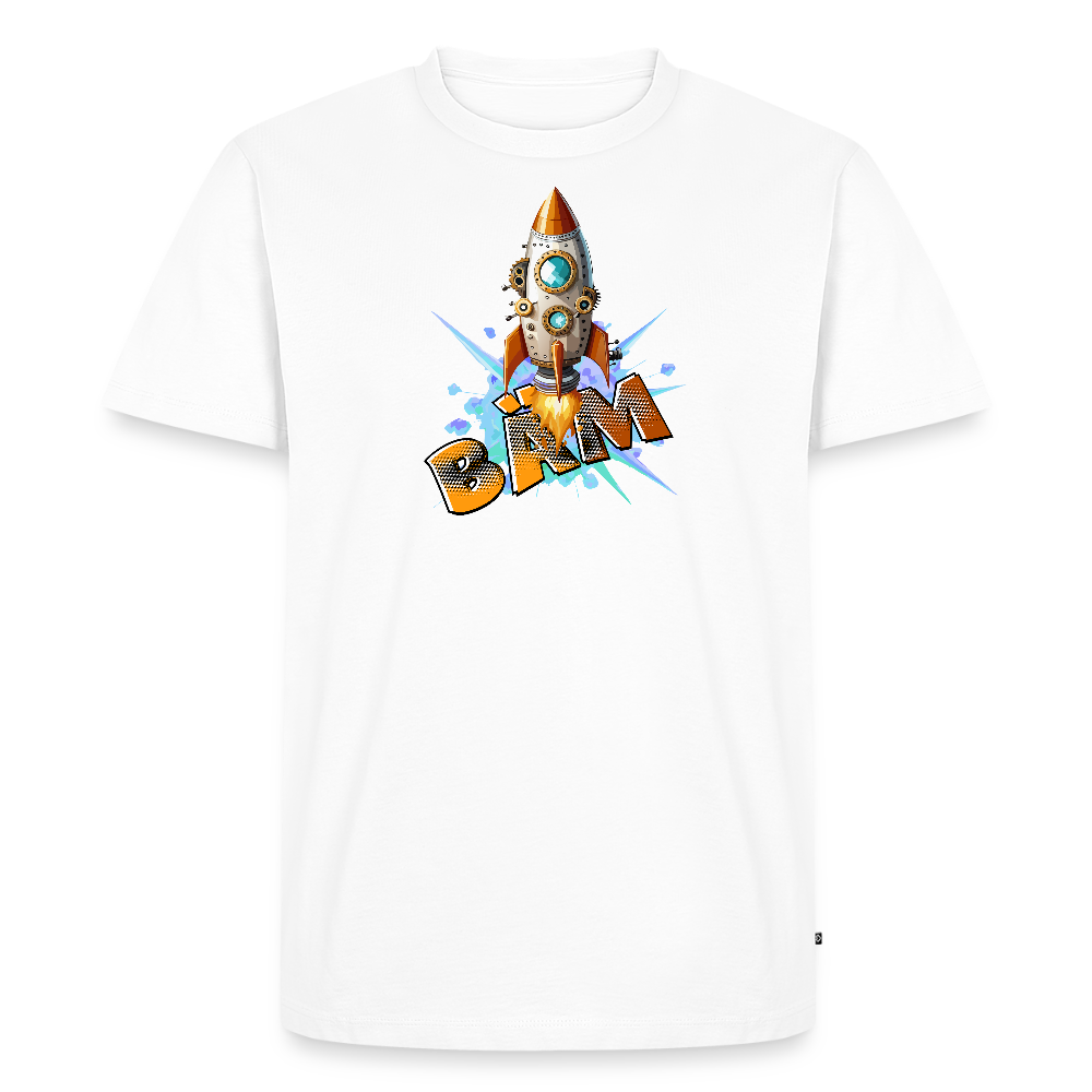 Männer Premium T-Shirt mit RAKETE PRINT - Weiß