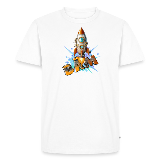 Männer Premium T-Shirt mit RAKETE PRINT - Weiß