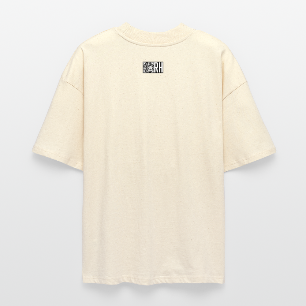 Oversized Unisex Bio T-Shirt mit STREET ART PRINT - Weißgrau