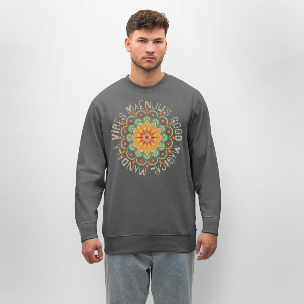 Unisex Bio-Sweatshirt mit MANDALA VIBES PRINT - Anthrazit