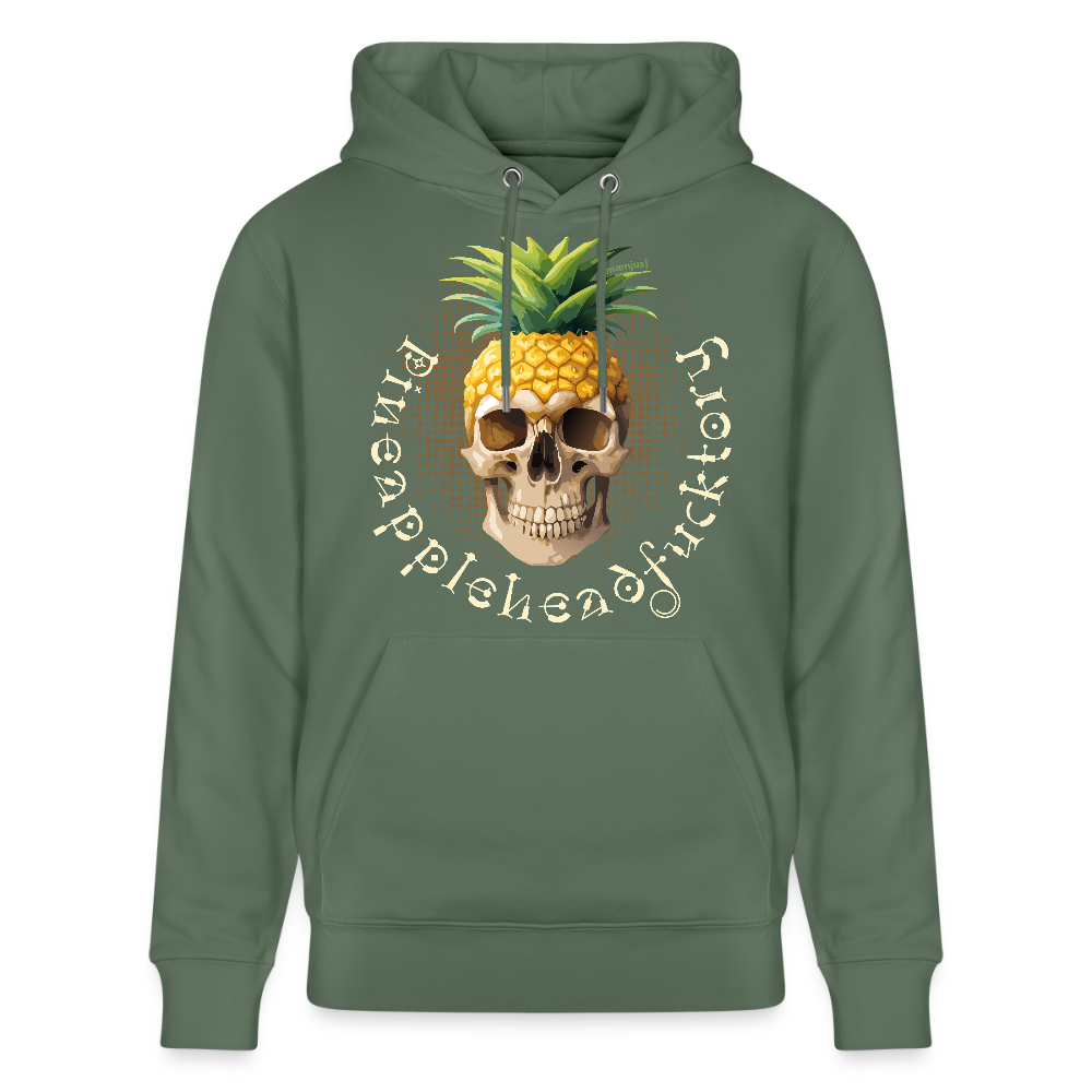 Unisex Hoodie mit PINEAPPLE SKULL PRINT - Tanngrün