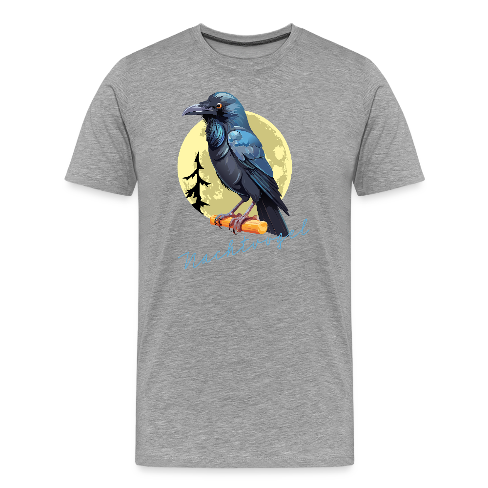 Männer Premium T-Shirt mit NACHTVOGEL PRINT - Grau meliert