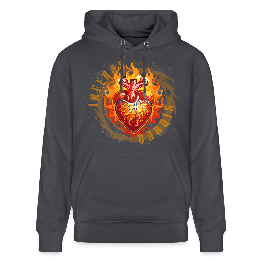 Unisex Bio-Hoodie mit FEUERHERZ PRINT - Indigoblau