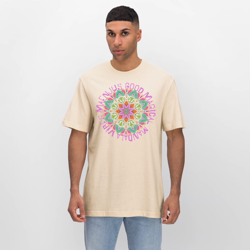 Unisex Bio-T-Shirt mit MANDALA VIBES PRINT - Weißgrau