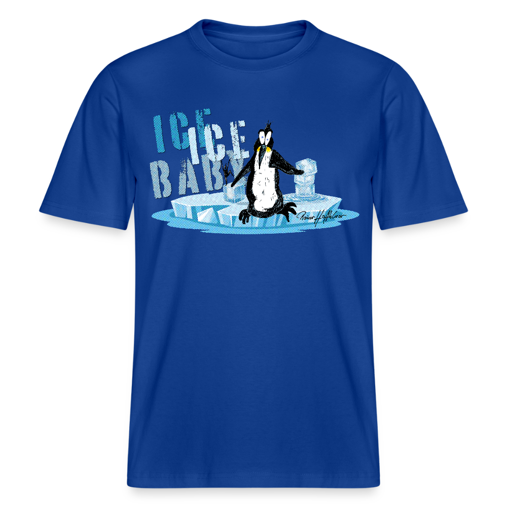 Unisex Bio-T-Shirt mit ICE ICE BABY PINGUIN PRINT - Dunkelblau